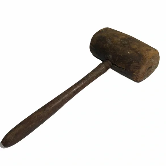 Primitive Wooden Mallet Handmade Vintage Antique Kitchen Utensil Farmhouse Decor